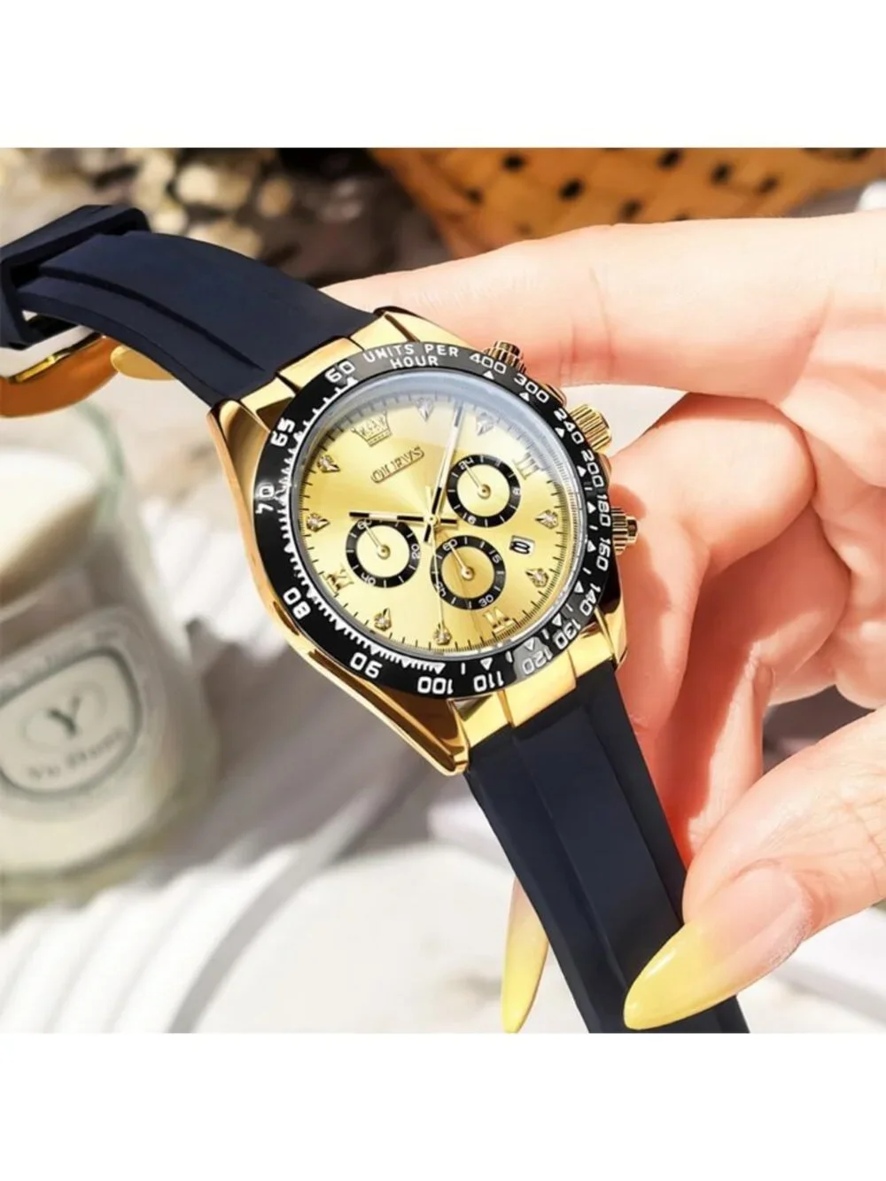 Women's Black Gold Stainless Steel Bracelet Waterproof Luxury Analog Wrist Watch